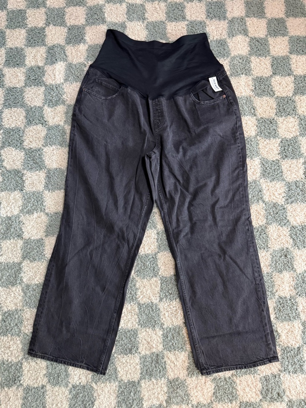 Maternity Black Wide-Leg Jeans